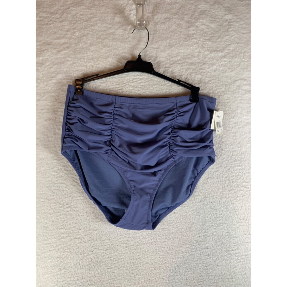 Raisins Curve Women's High Waisted Grey Ruched Costa Swim Bottom Sz 20W NWT 9990